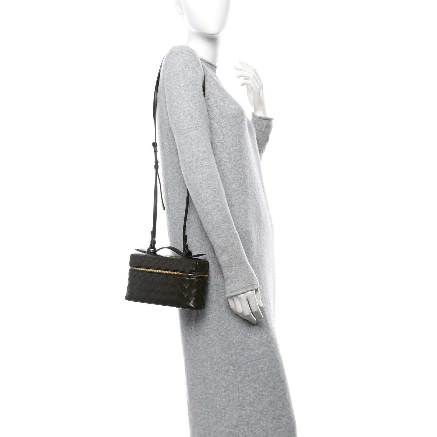 Bottega Veneta Calfskin Intrecciato Bang Bang Vanity Case Kaki 3 of 10