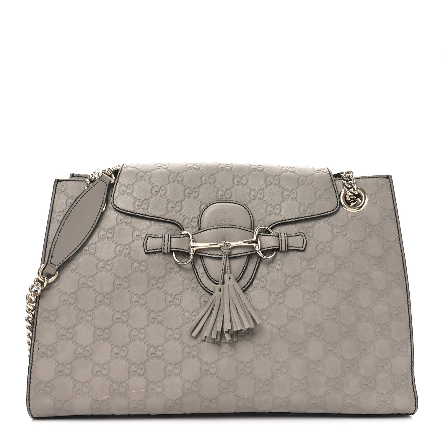 Gucci Soft Guccissima Large Emily Chain Shoulder Bag Storm  display picture 2