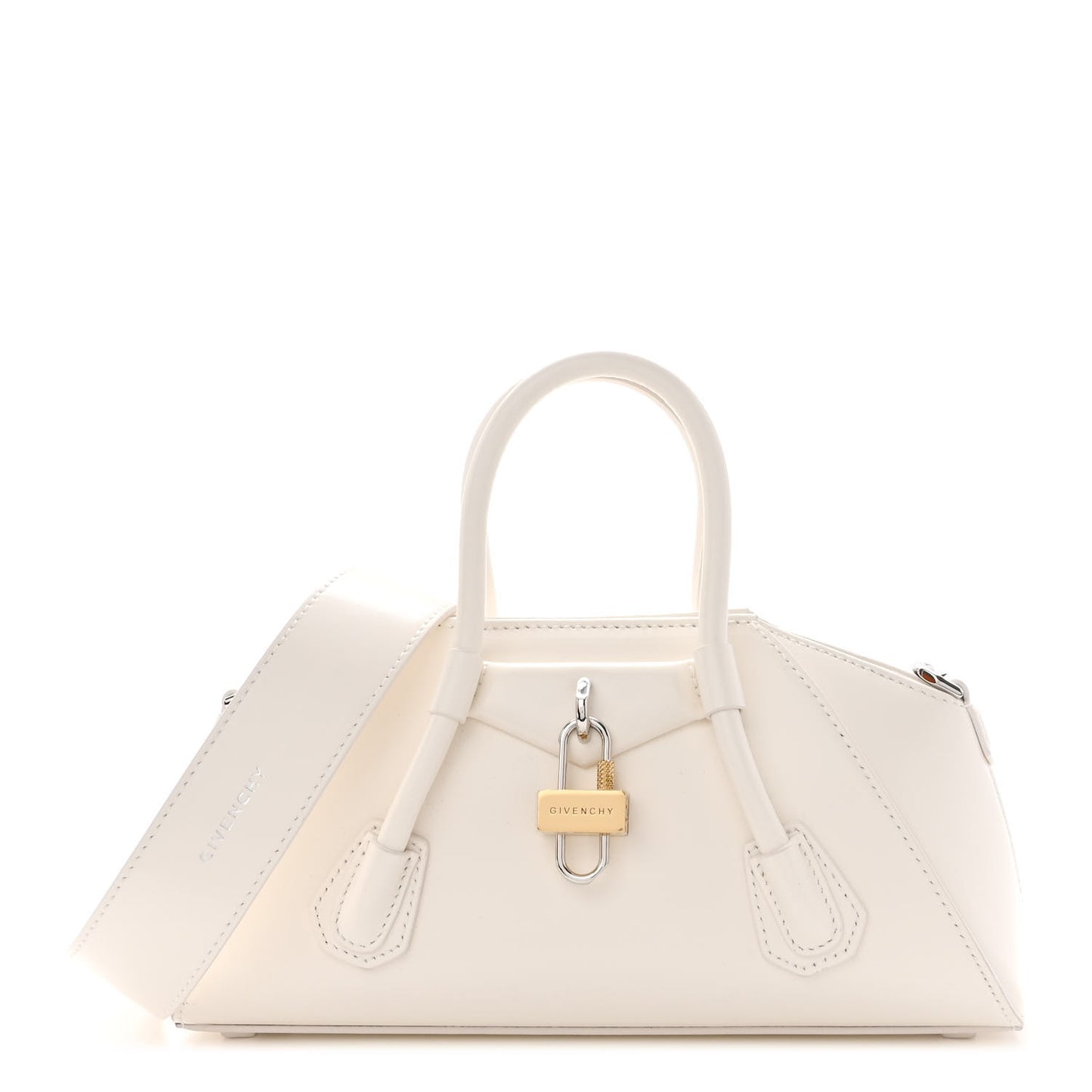 Box Calfskin Mini Antigona Stretch Ivory