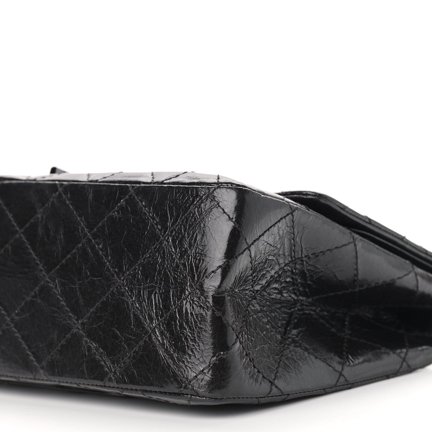 Glazed Aged Calfskin Quilted 2.55 Reissue 227 Flap So Black
