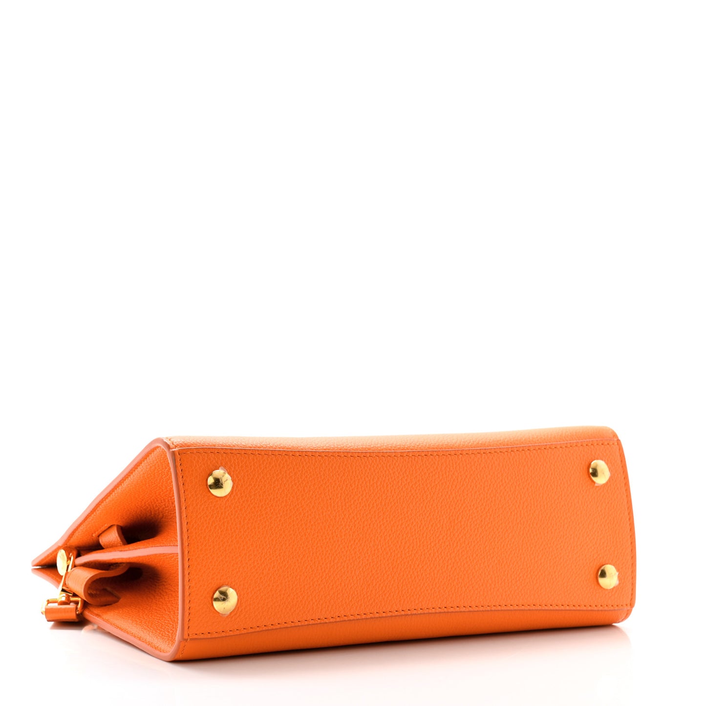 Grainy Calfskin Mini Title Bag Orange