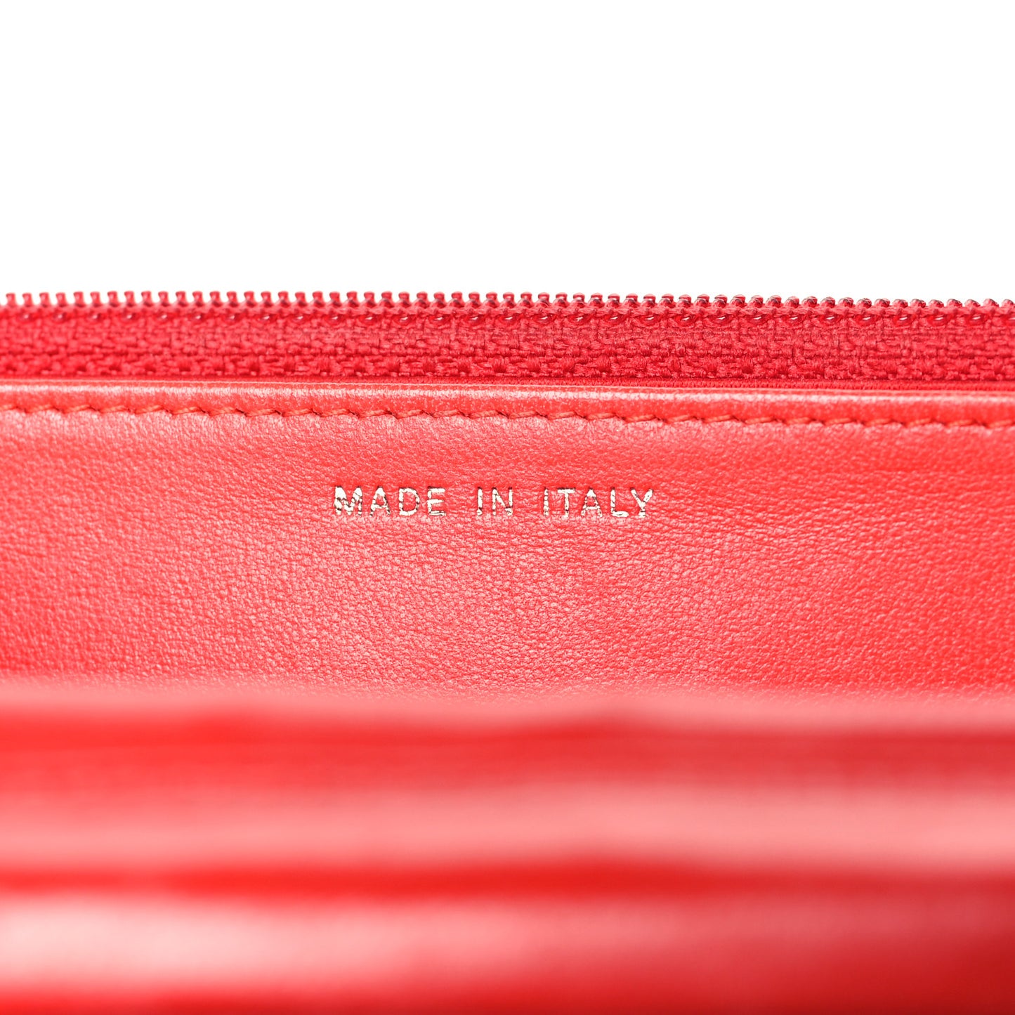 Lambskin Camellia Embossed Wallet on Chain WOC Red