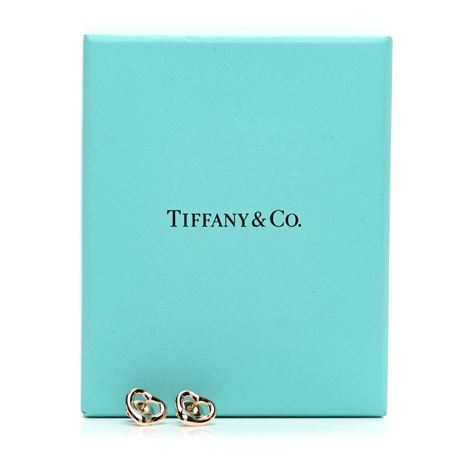 18K Rose Gold 11mm Elsa Peretti Open Heart Earrings