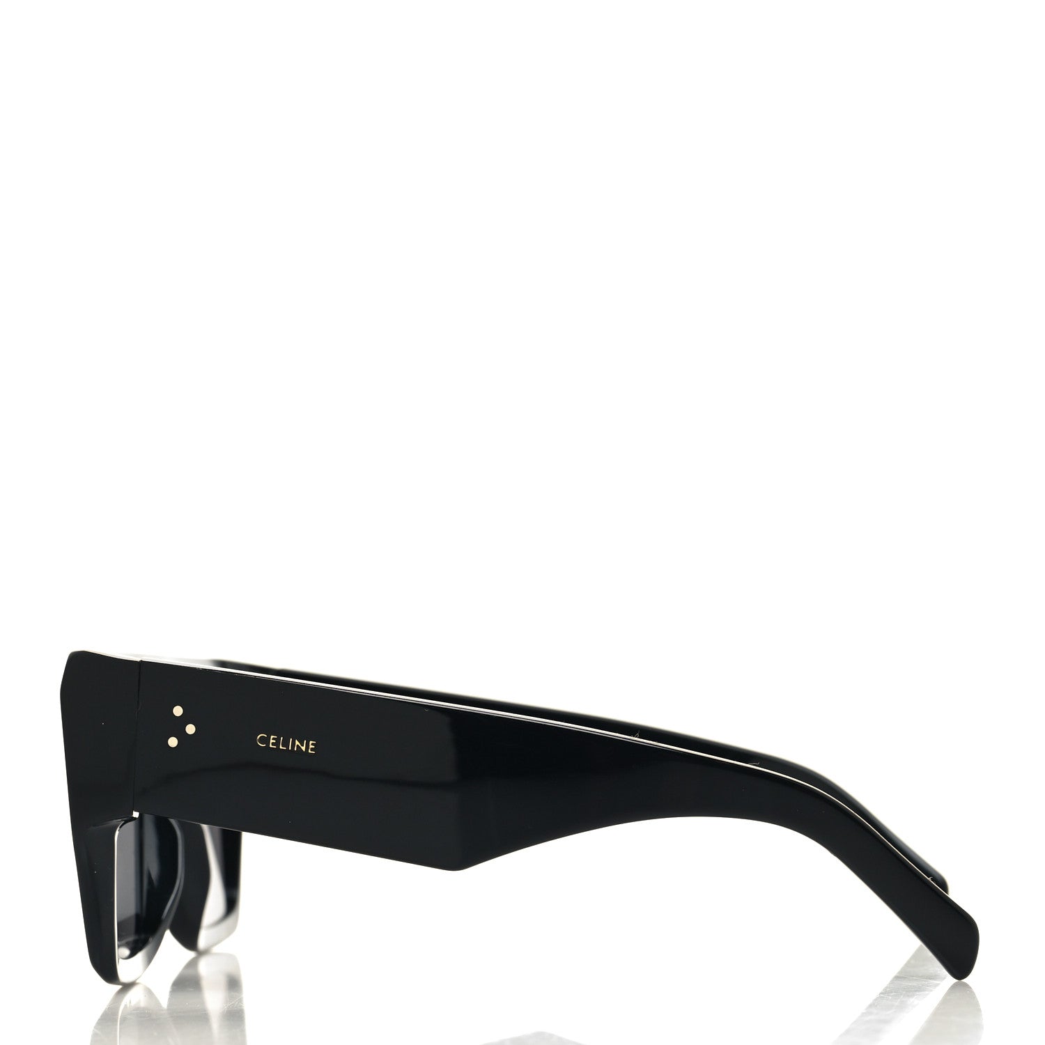 Celine Acetate Flat Top Rectangular Sunglasses CL400921 Black 3 of 7