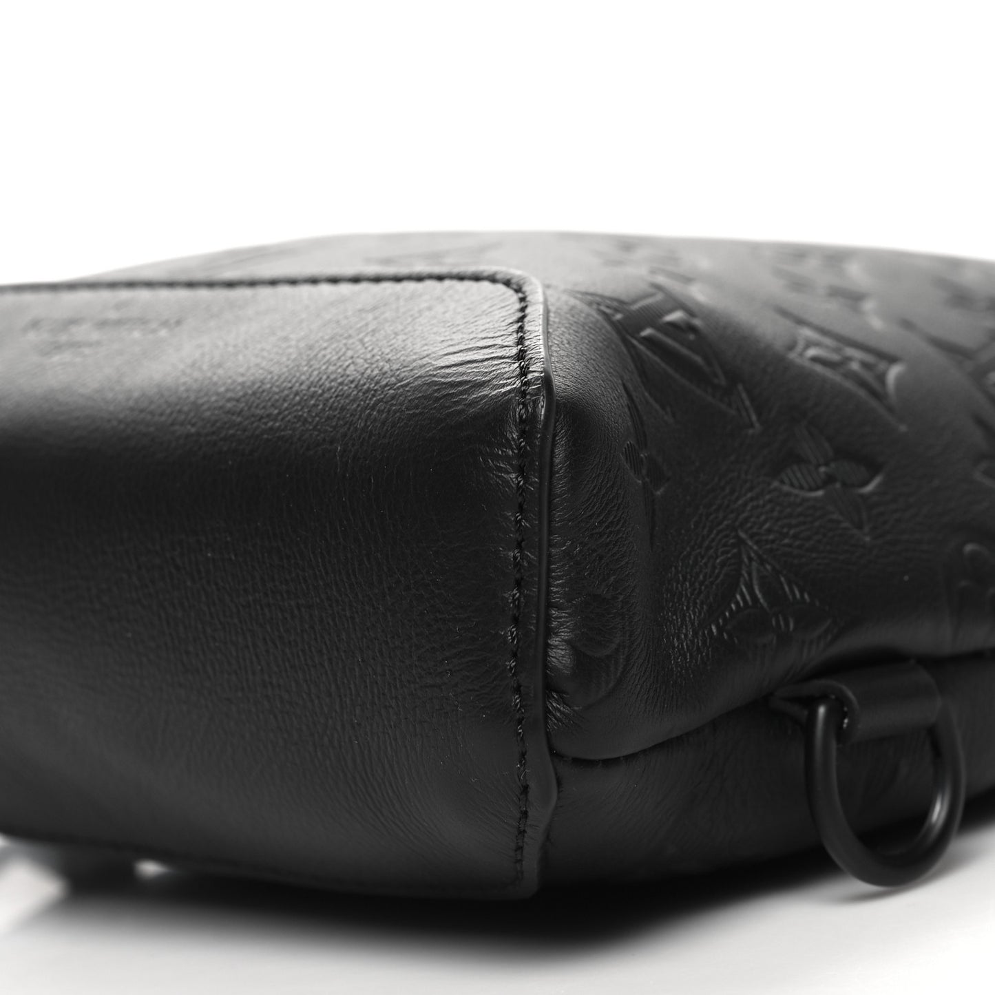 Calfskin Shadow Monogram Duo Slingbag Black