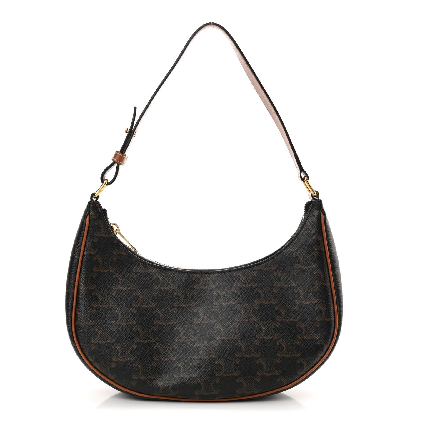 Triomphe Canvas Calfskin Ava Shoulder Bag Tan