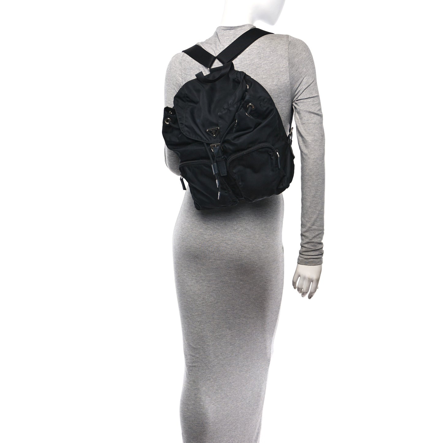 Tessuto Nylon Saffiano Vela Backpack Black