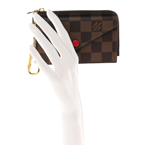 Damier Ebene Recto Verso Card Holder Red