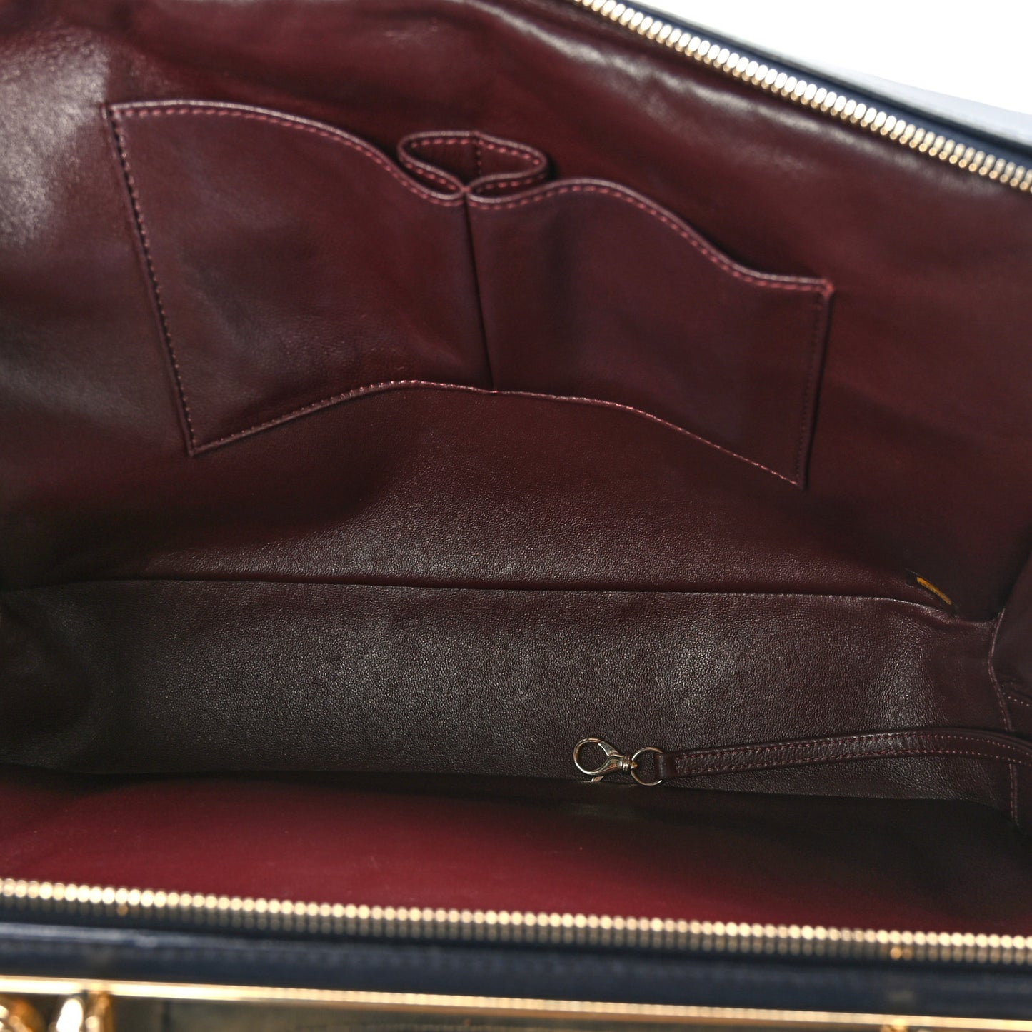 Lambskin Quilted Large Trendy CC Bowling Bag Blue