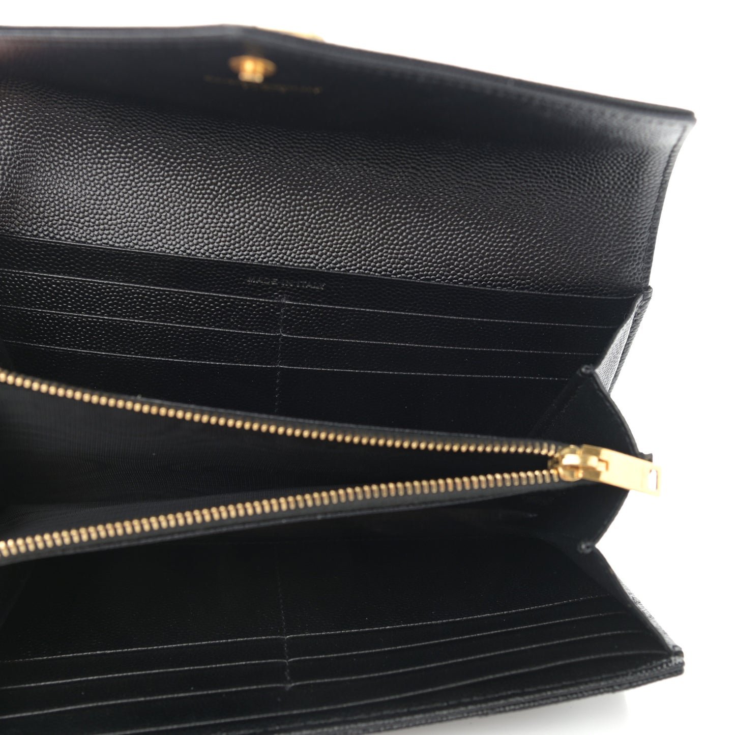 Grain De Poudre Matelasse Chevron Monogram Flap Wallet Black