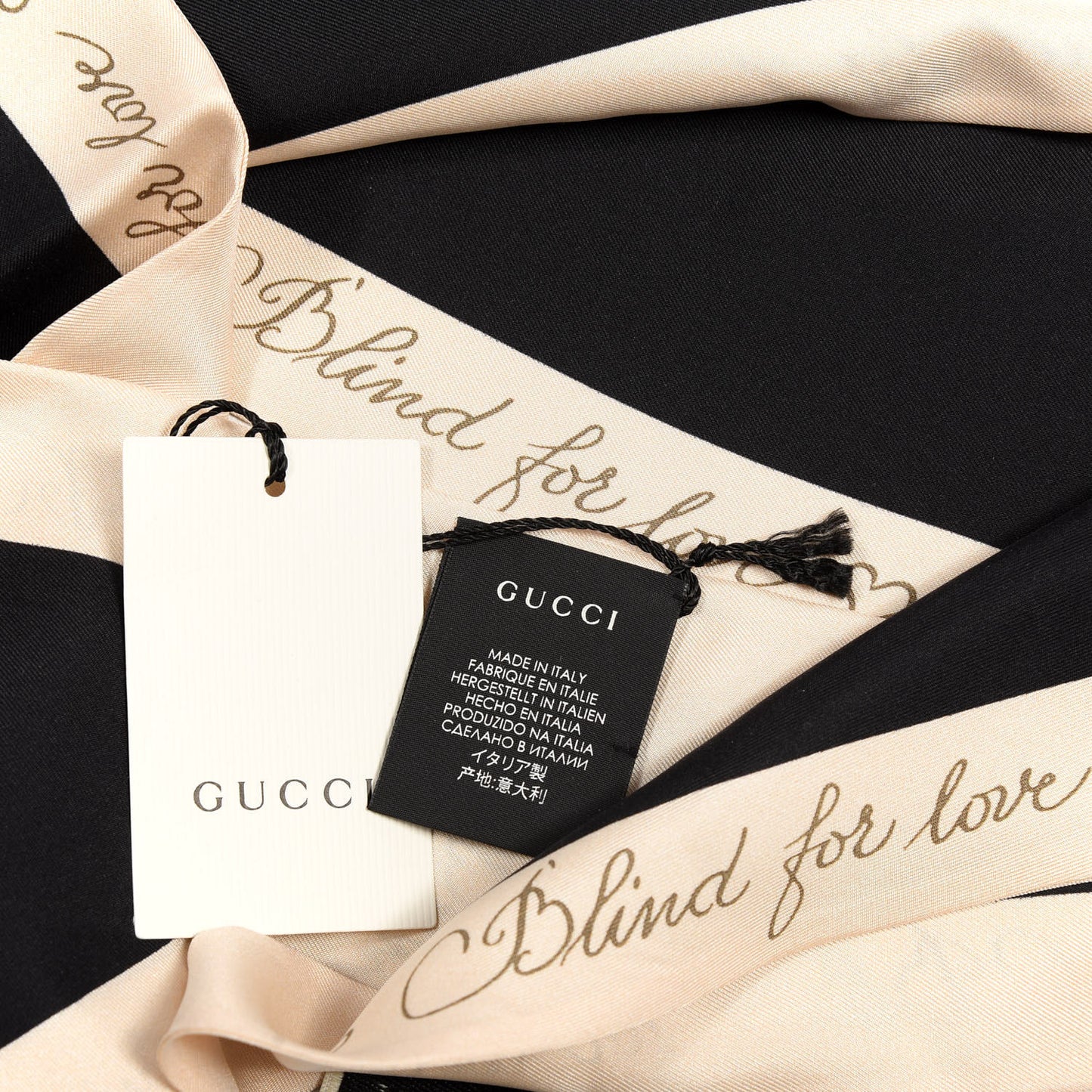 Silk Blind For Love Scarf Black Ivory