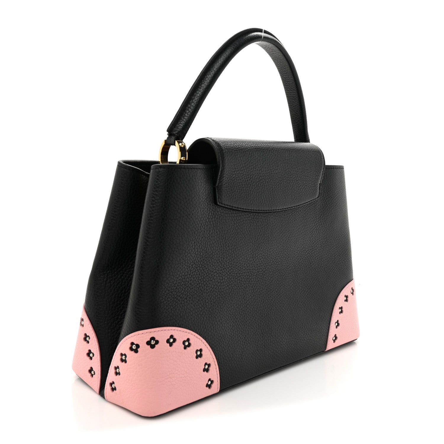 Louis Vuitton Taurillon Flowers Capucines GM   Black 3 of 13