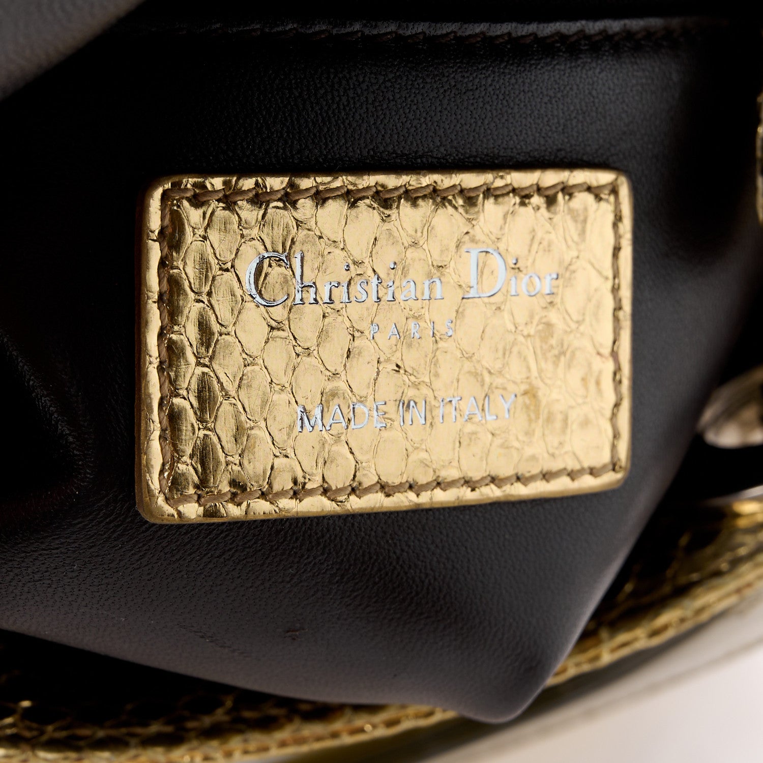 Christian Dior Metallic Snakeskin Mini Lady Dior Gold 6 of 14