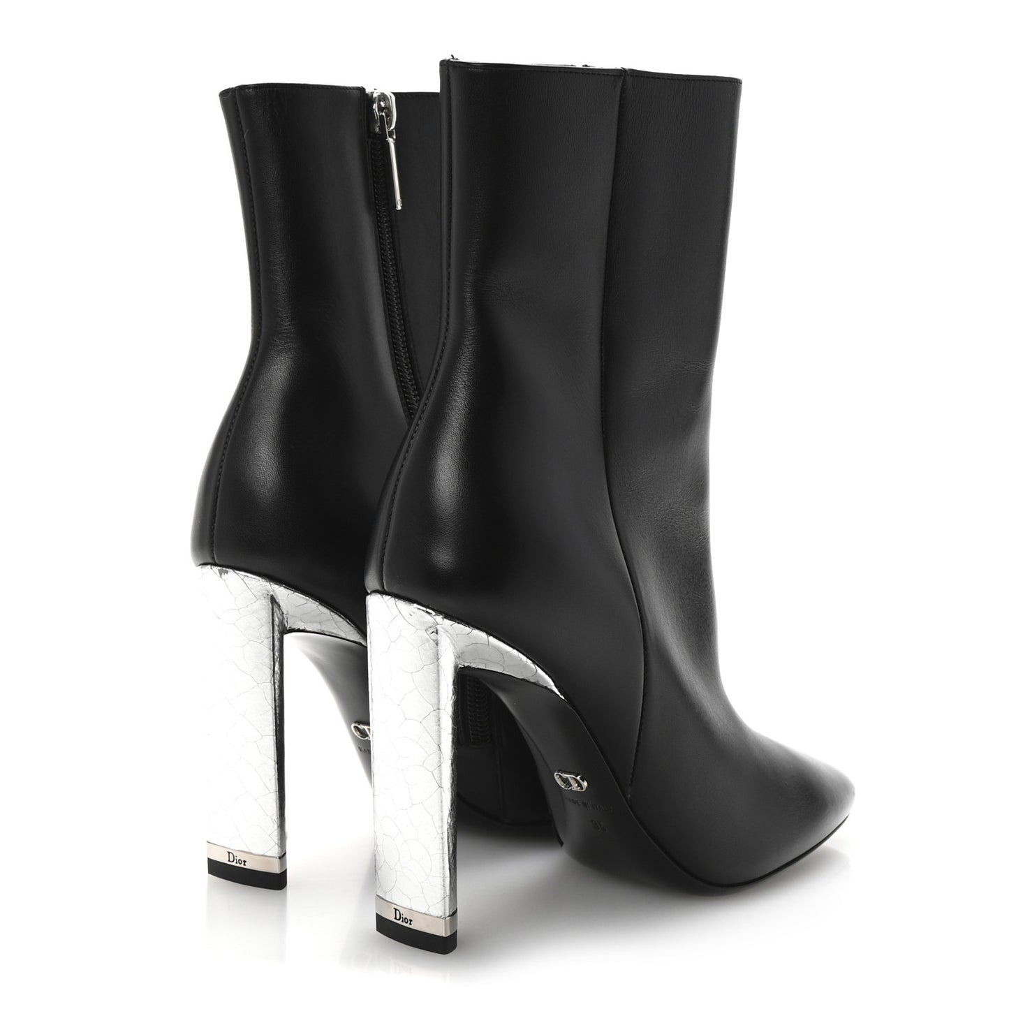 Calfskin Savane Ankle Boots 35 Black