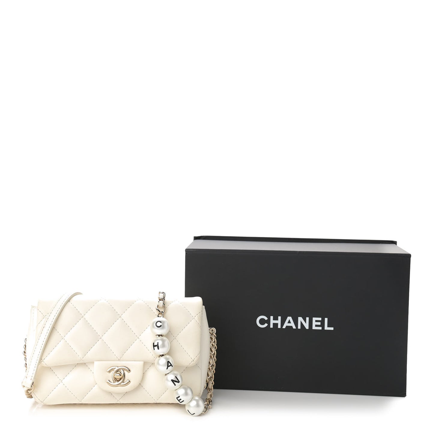 Lambskin Quilted Mini My Precious Flap White