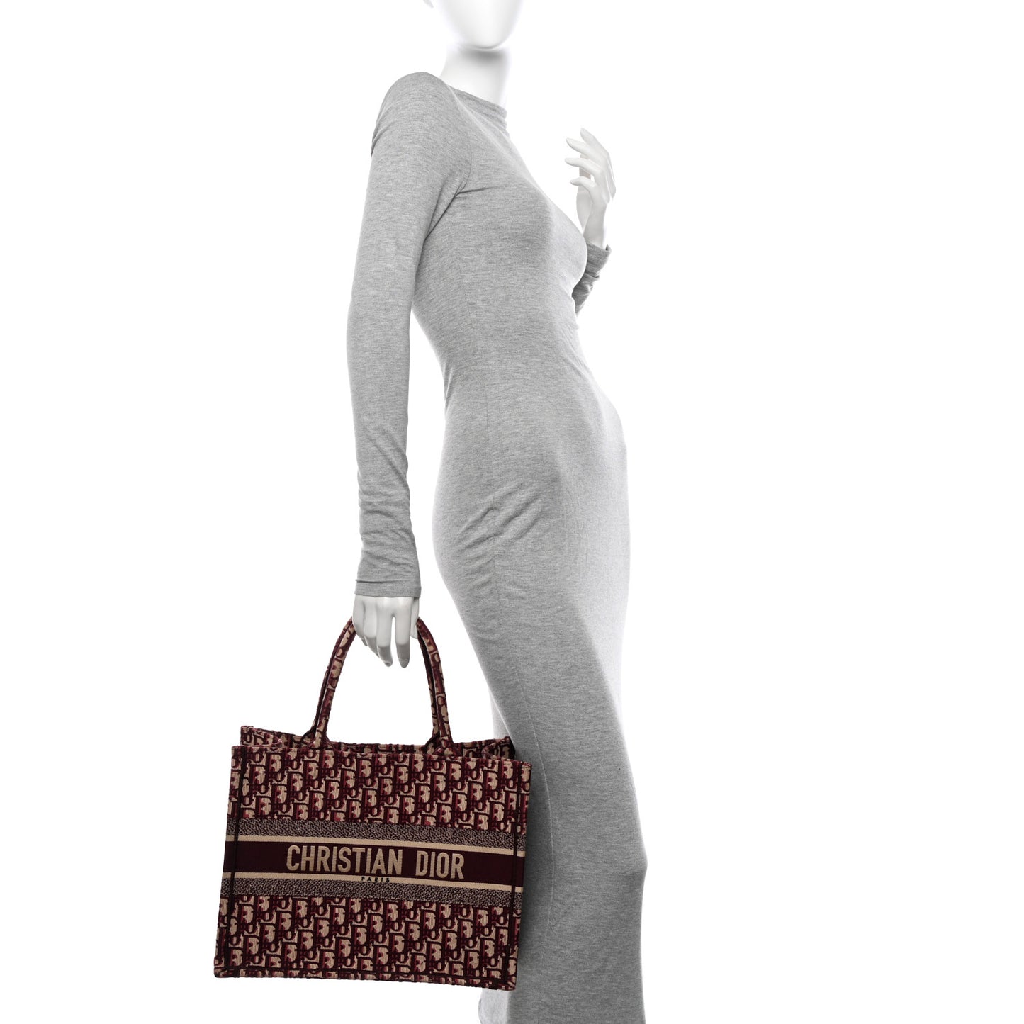 Oblique Medium Book Tote Burgundy Multicolor