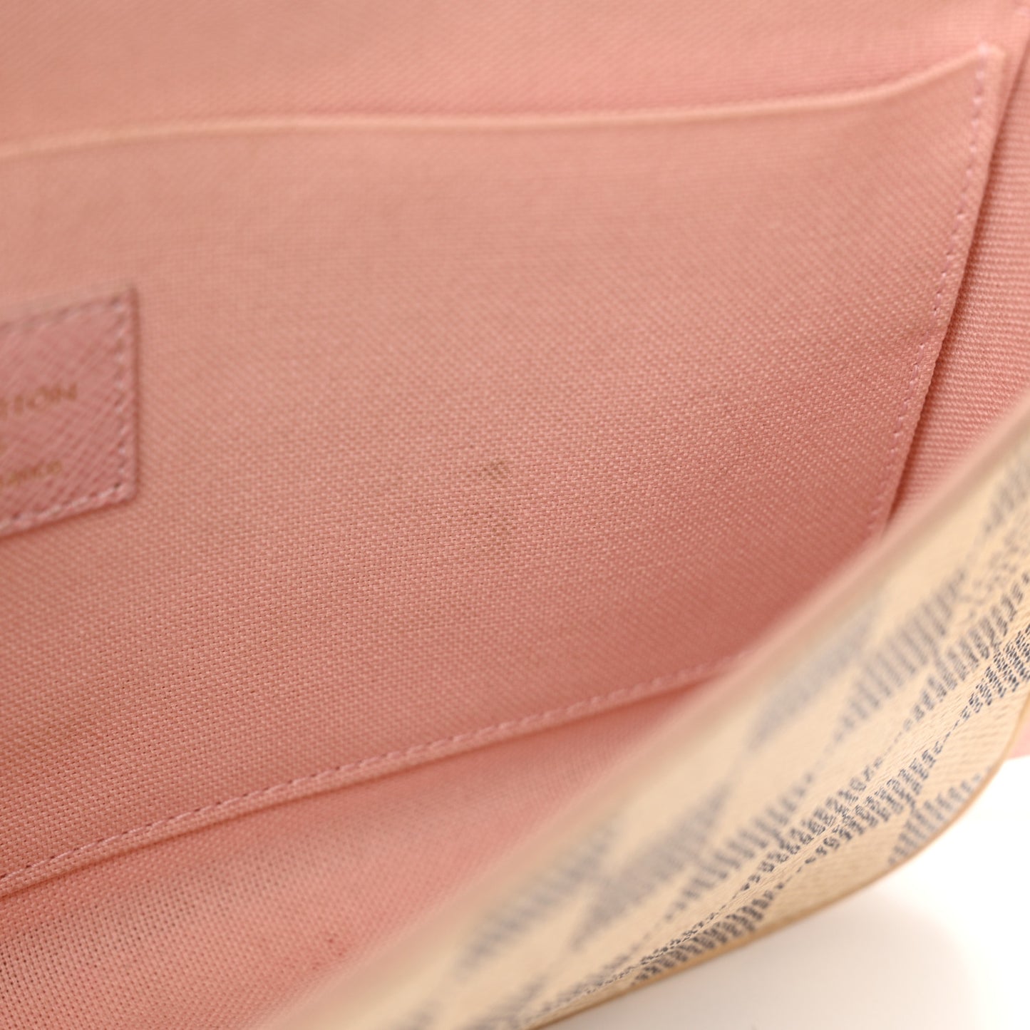 Damier Azur Pochette Felicie Chain Wallet Rose Ballerine