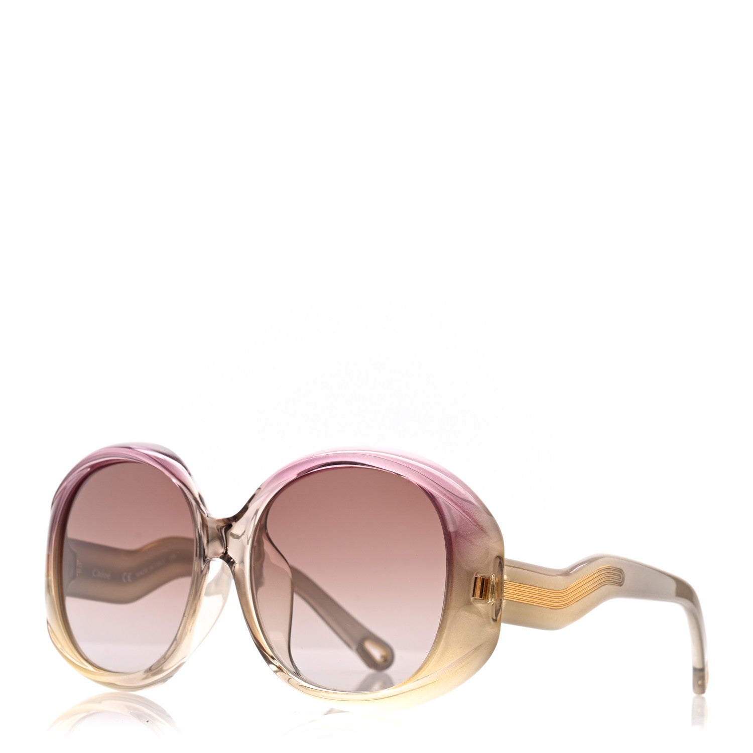 Chloe Oval Semi Transparent Qleo Sunglasses CE736SA Khaki 1873891