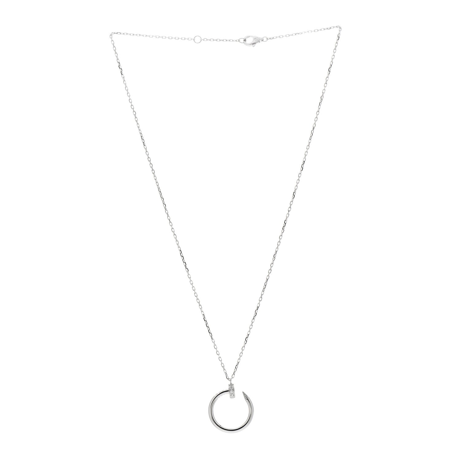 Cartier 18K White Gold Diamond Juste Un Clou Necklace 3 of 5