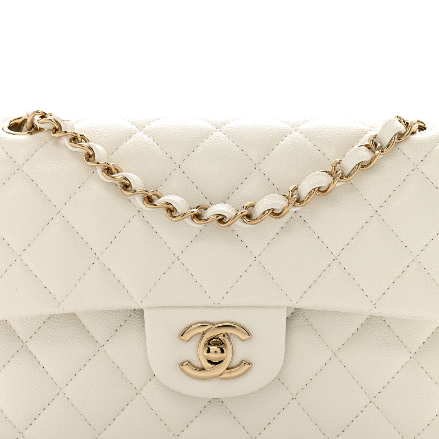 Chanel Caviar Quilted Small Double Flap White 8 of 10