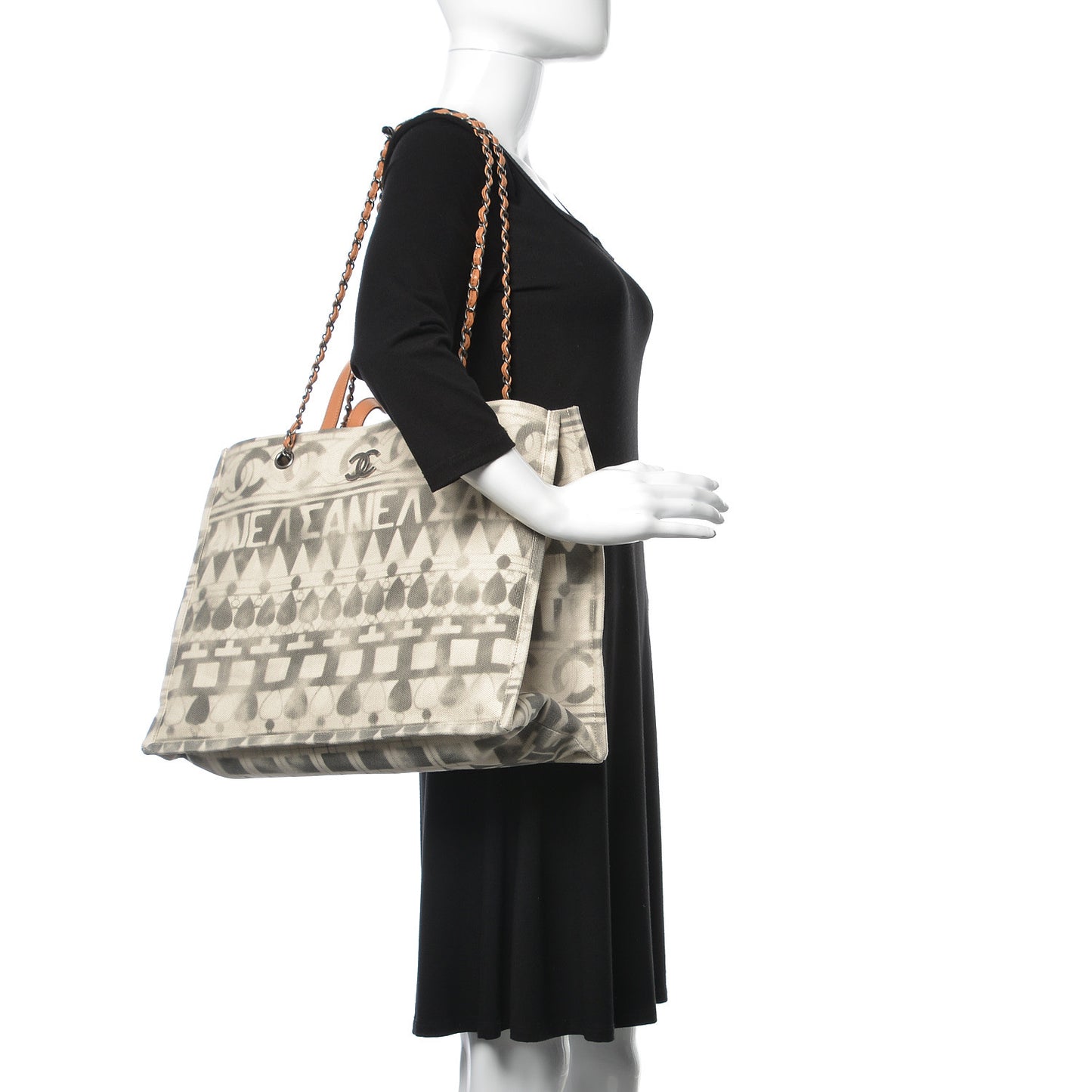 Canvas Large Iliad Shopping Tote Beige