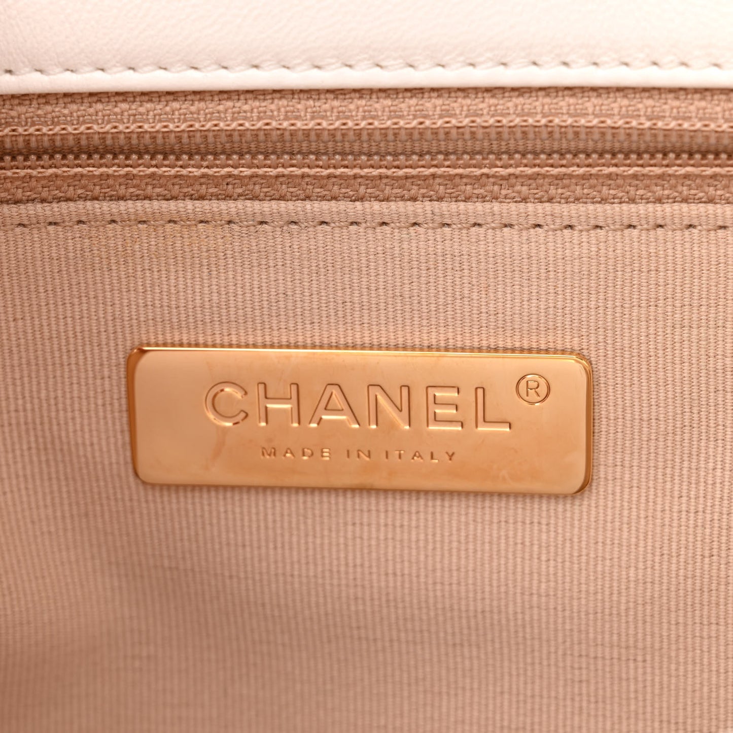 Goatskin Quilted Large Chanel 19 Flap White