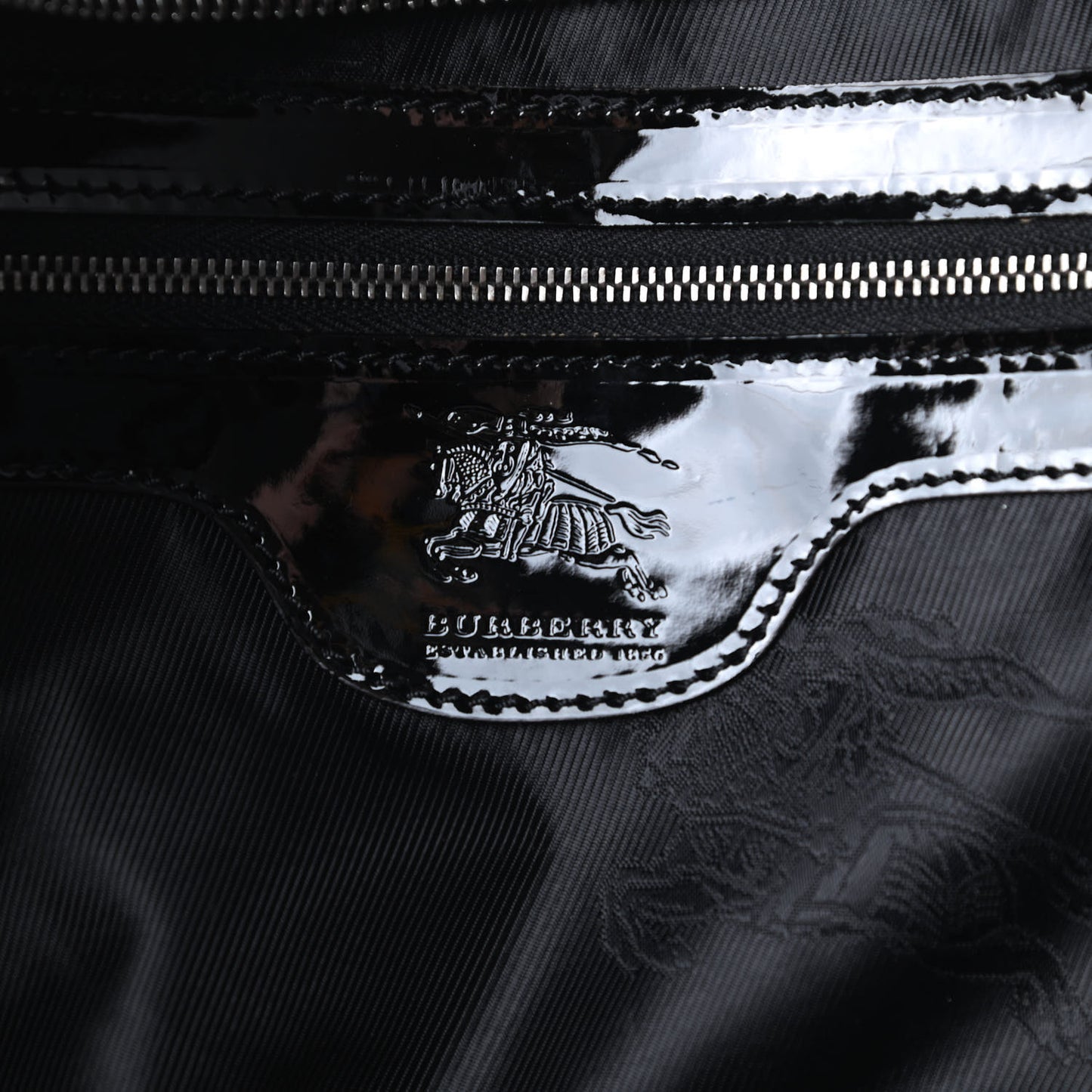 Prorsum Perforated Patent Calfskin Knight Satchel Black