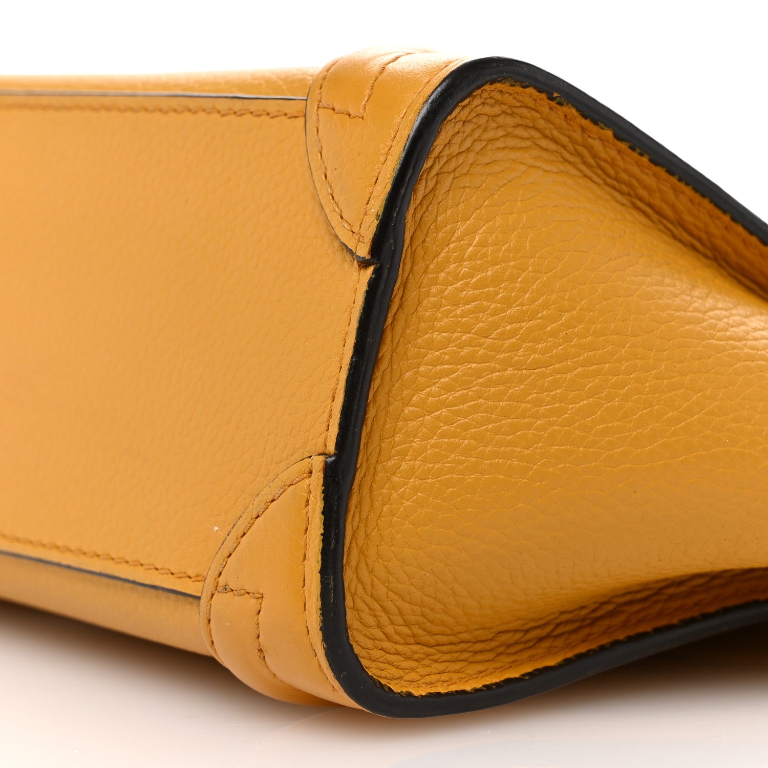 Celine Drummed Calfskin Nano Luggage Ocre 9 of 9