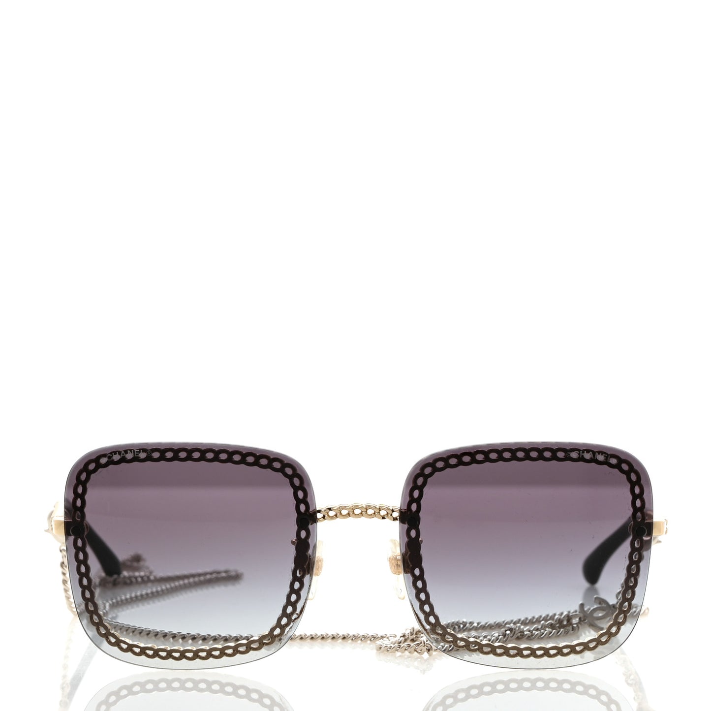 Square Removable Chain Sunglasses 4244 Black