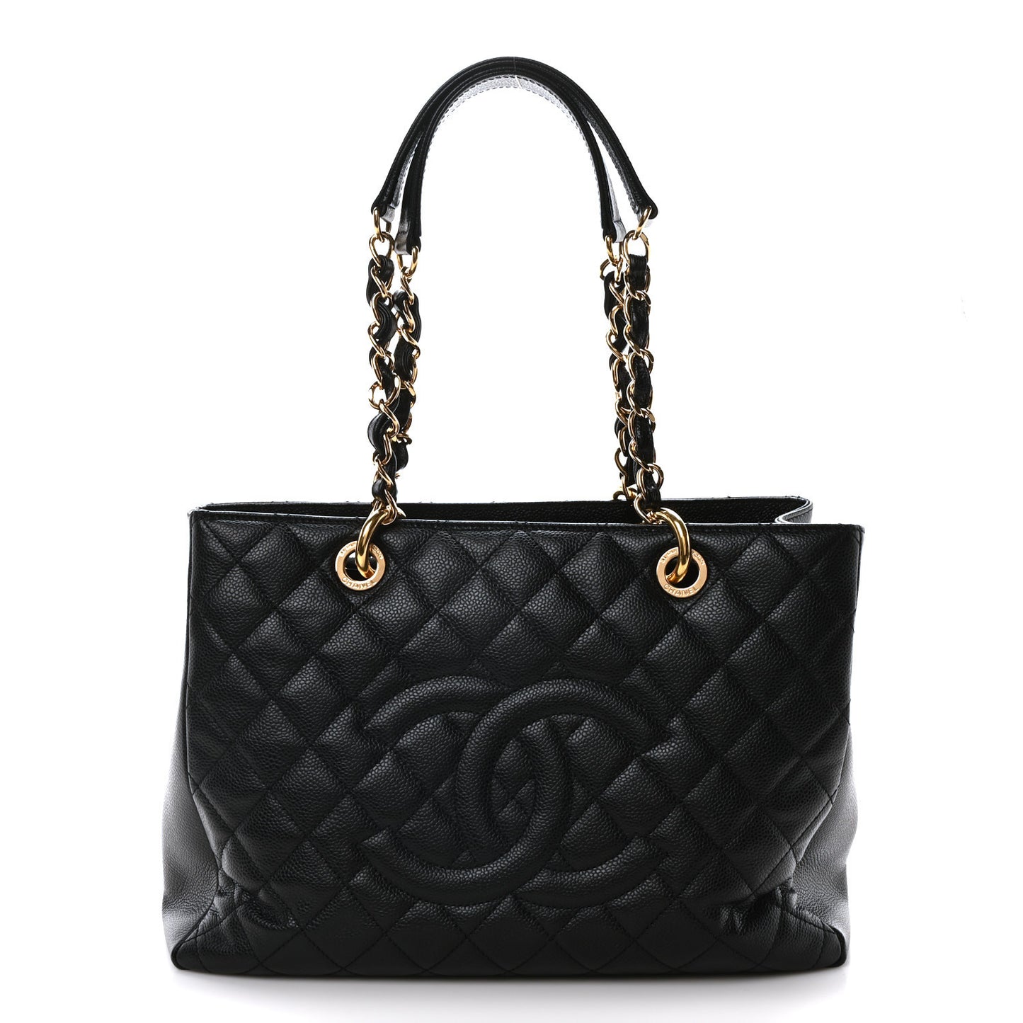 Caviar Quilted Grand Shopping Tote GST Black