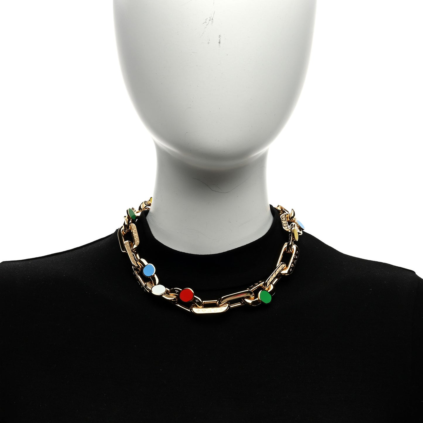 LV X YK Infinity Dots Edge Necklace MM Gold