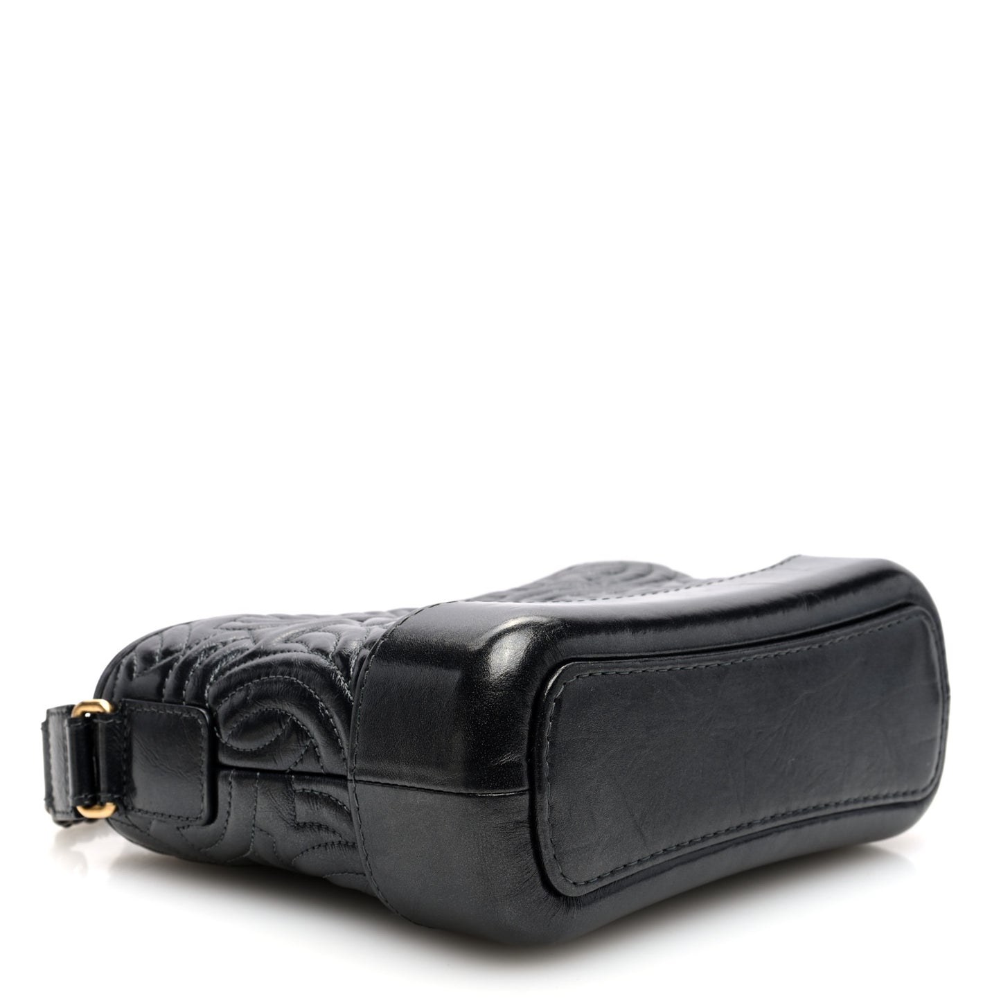 Aged Calfskin CC Quilted Small Gabrielle Hobo Black