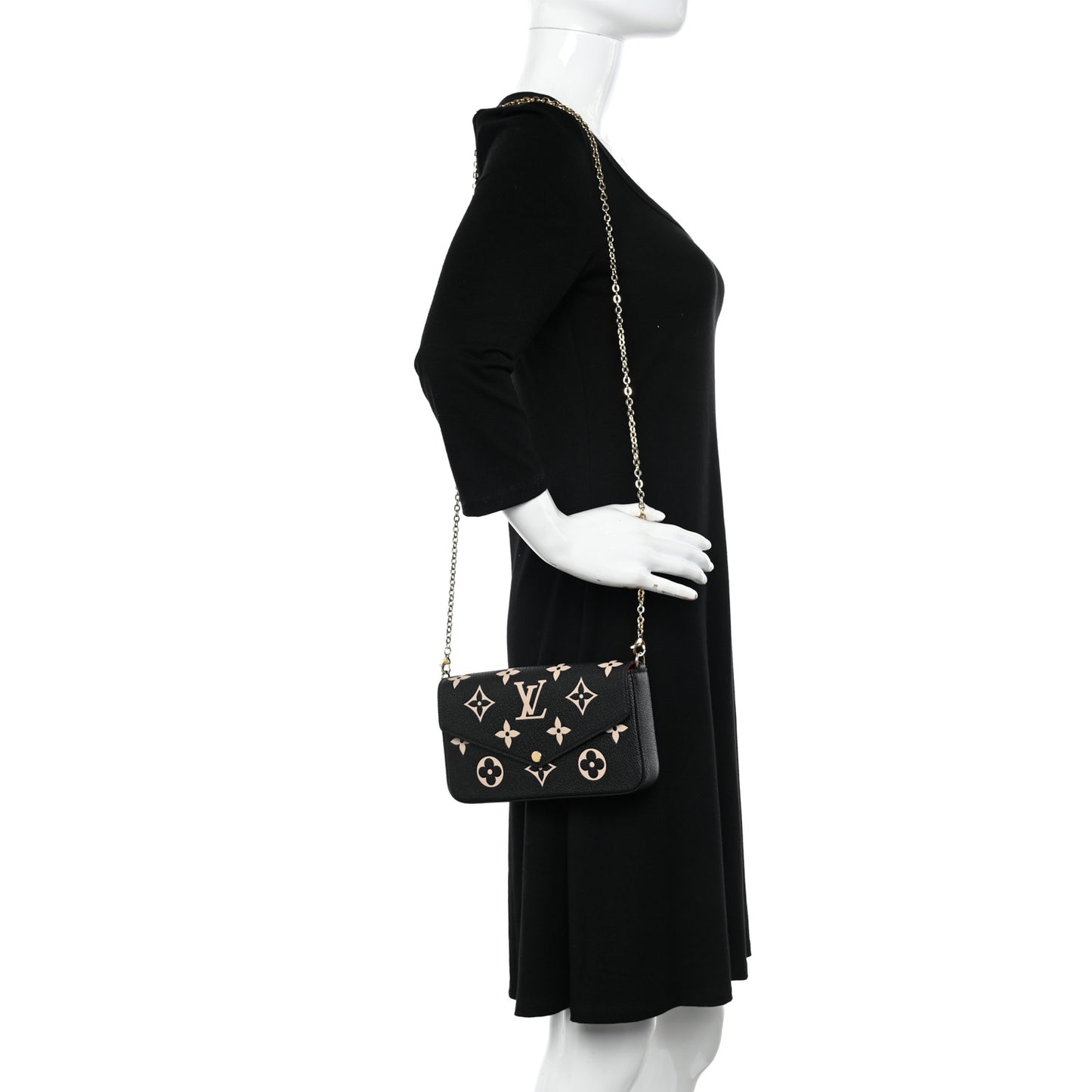 Empreinte Monogram Giant Felicie Pochette Black Beige