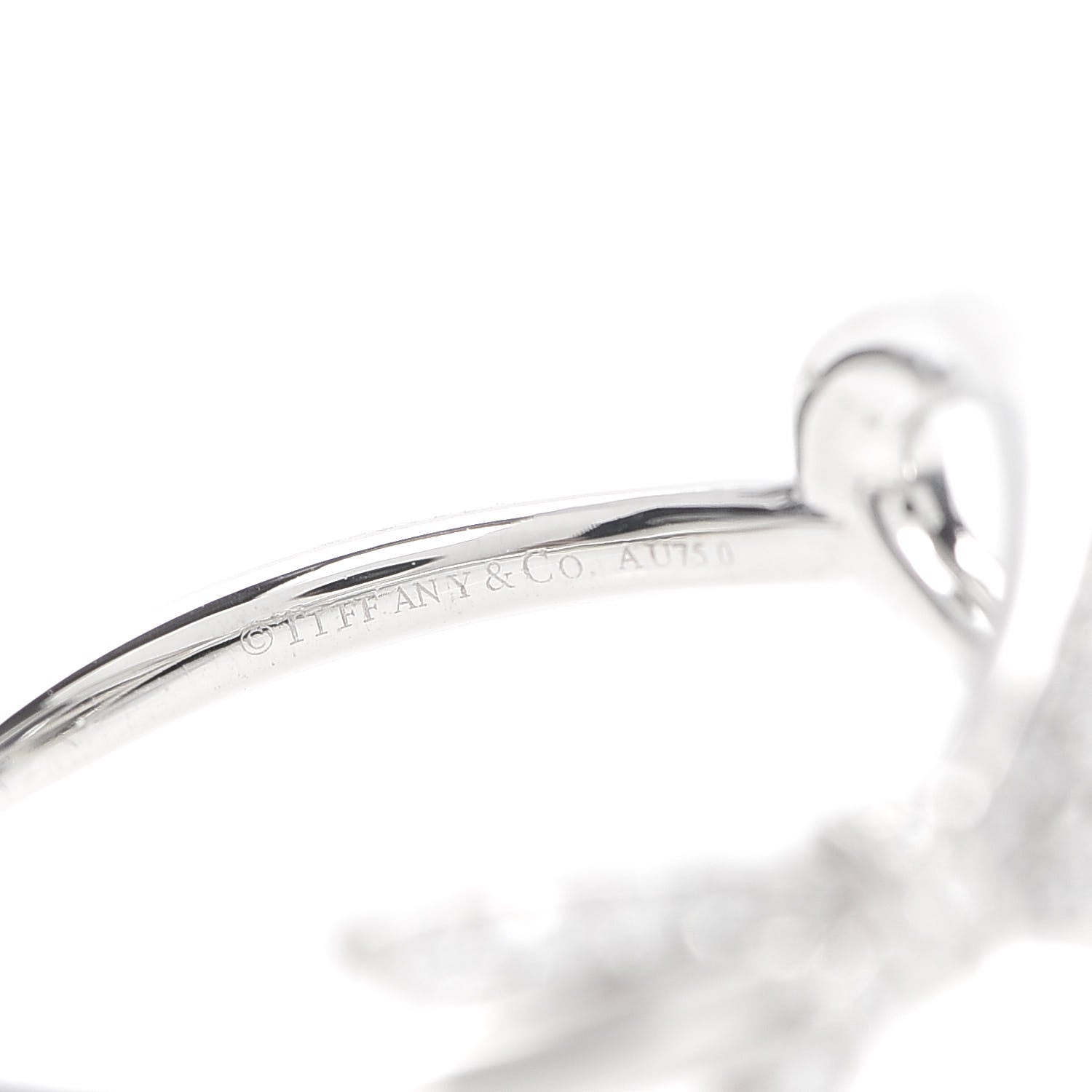 Tiffany 18K White Gold Diamond .40ct Bow Ring 53 6.5 4 of 6