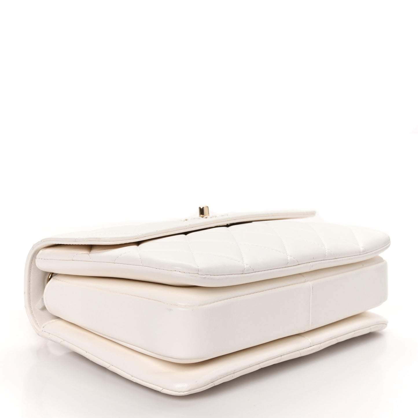 Lambskin Quilted Small Trendy Chain CC Flap Dual Handle Bag White