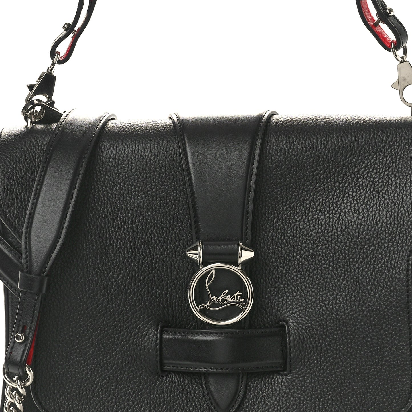 Pebbled Calfskin Medium Rubylou Shoulder Bag Black