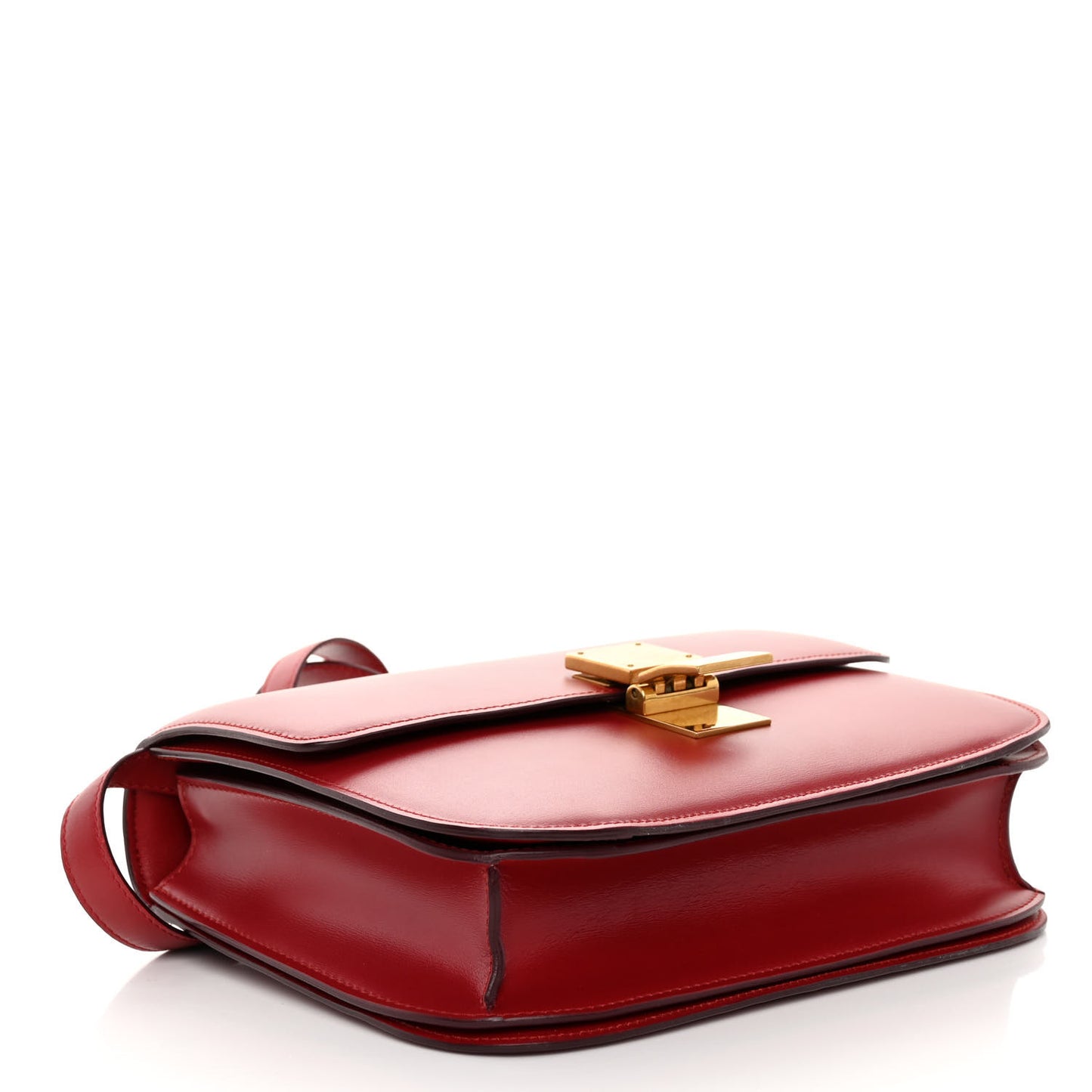 Box Calfskin Medium Classic Box Flap Bag Red