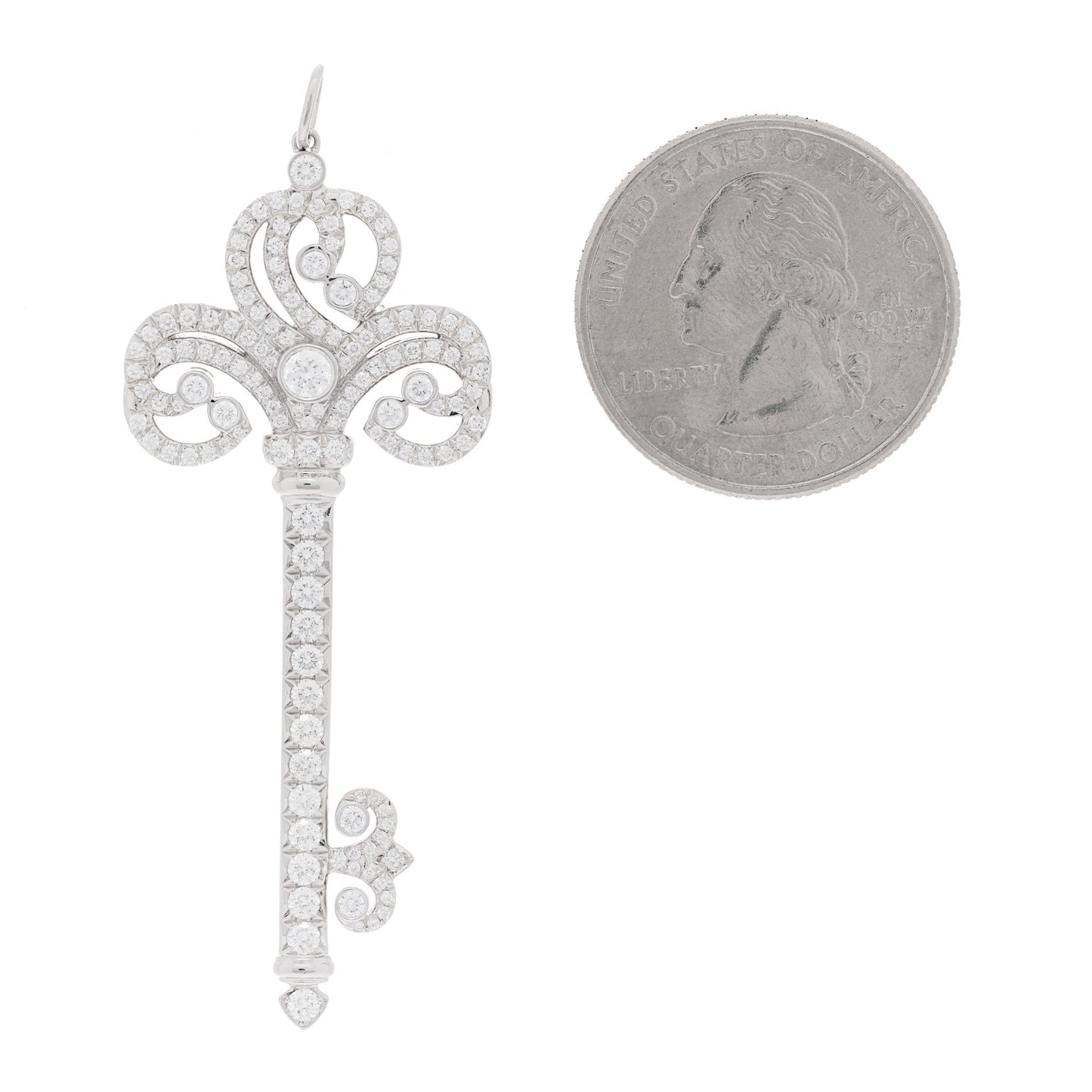 Platinum Diamond Enchant Heart Key Pendant
