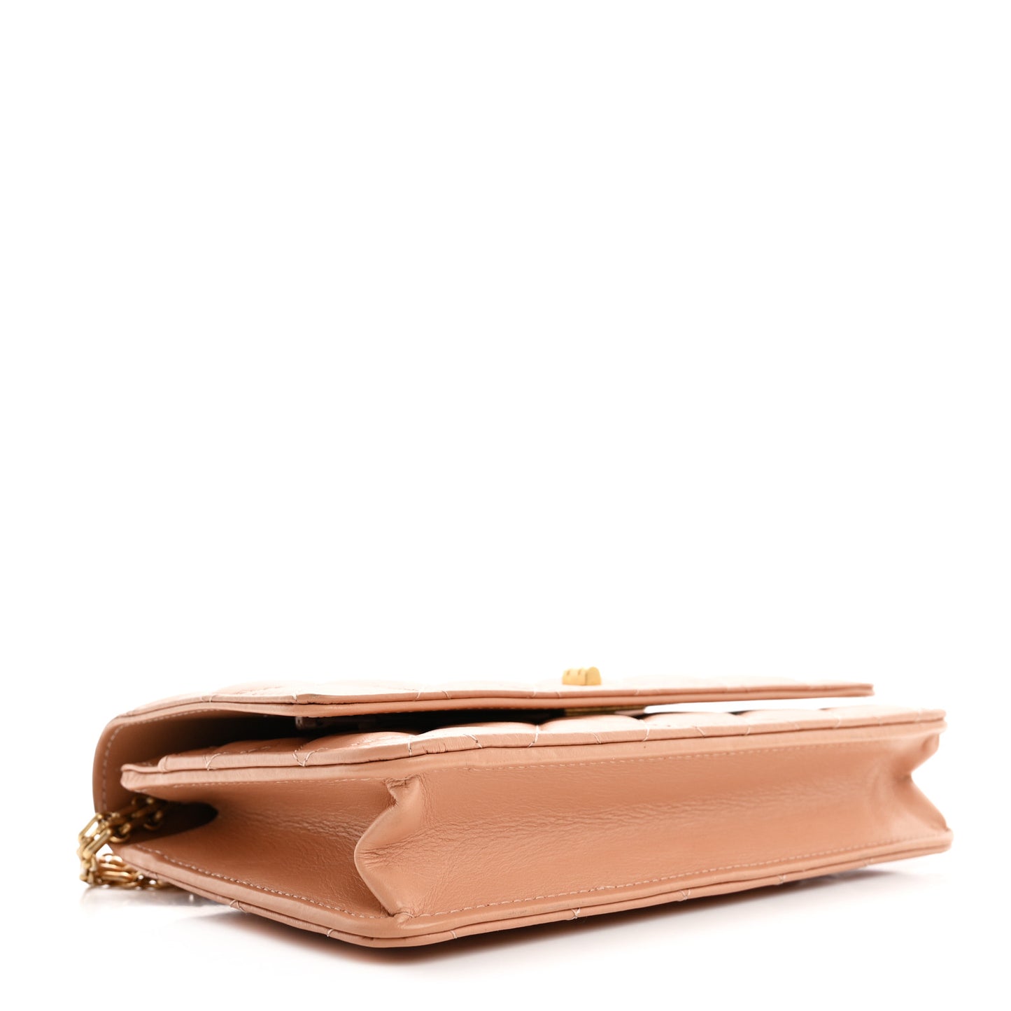 Aged Calfskin Quilted Reissue Wallet On Chain WOC Beige