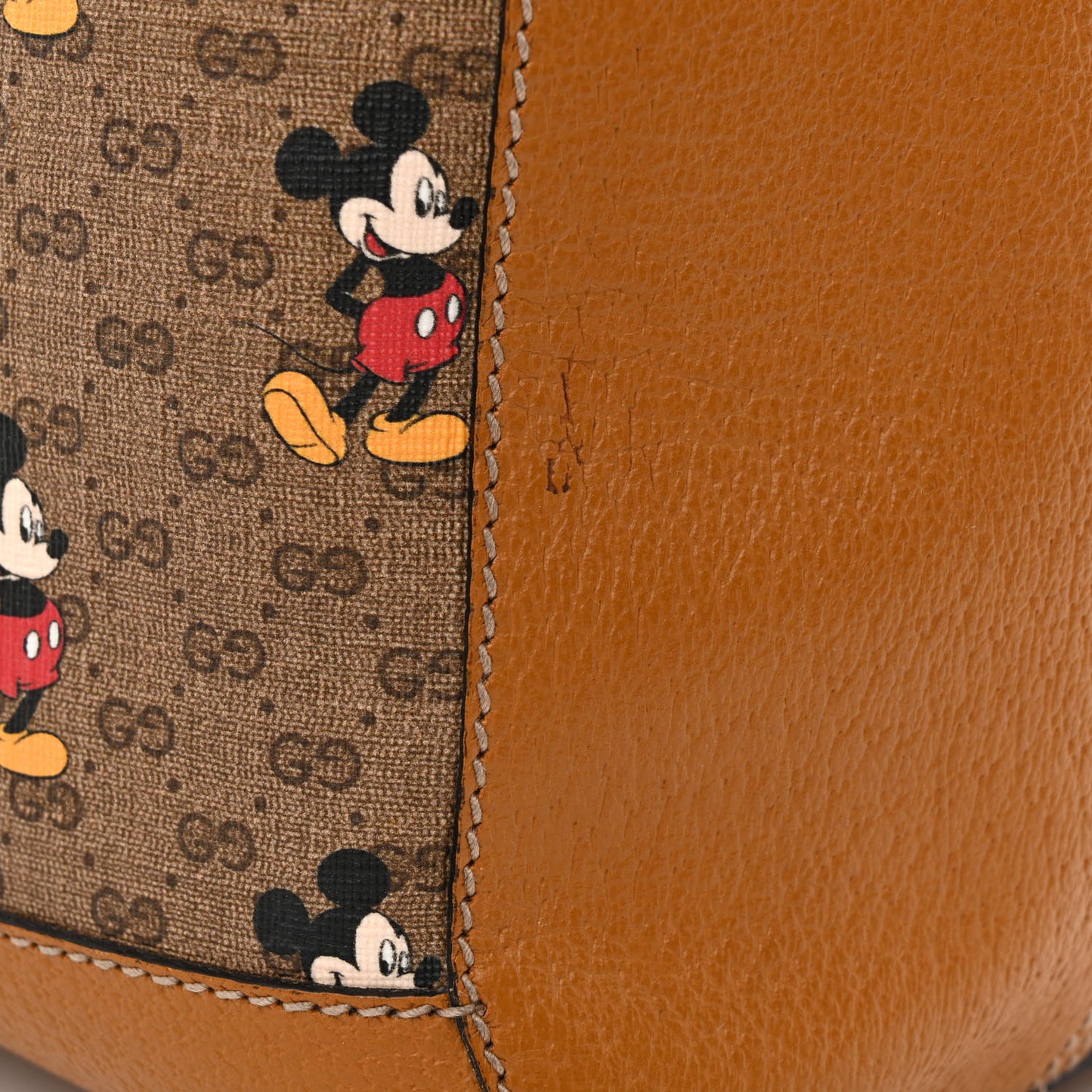 X DISNEY Mini Vintage GG Supreme Monogram Mickey Mouse Large Shopping Tote Beige Vintage Sun Oil