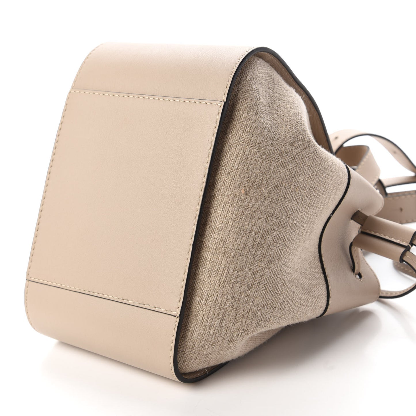 Calfskin Canvas Mini Hammock Shoulder Bag Natural Light Oat