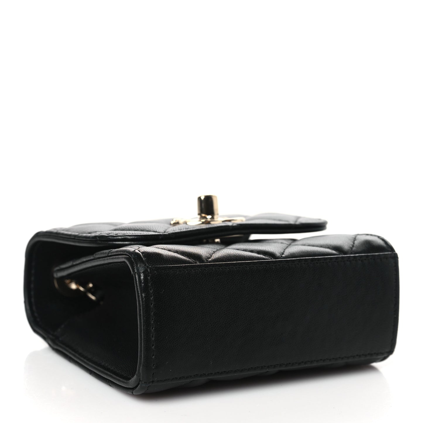 Lambskin Quilted Mini Trendy CC Chain Wallet Black