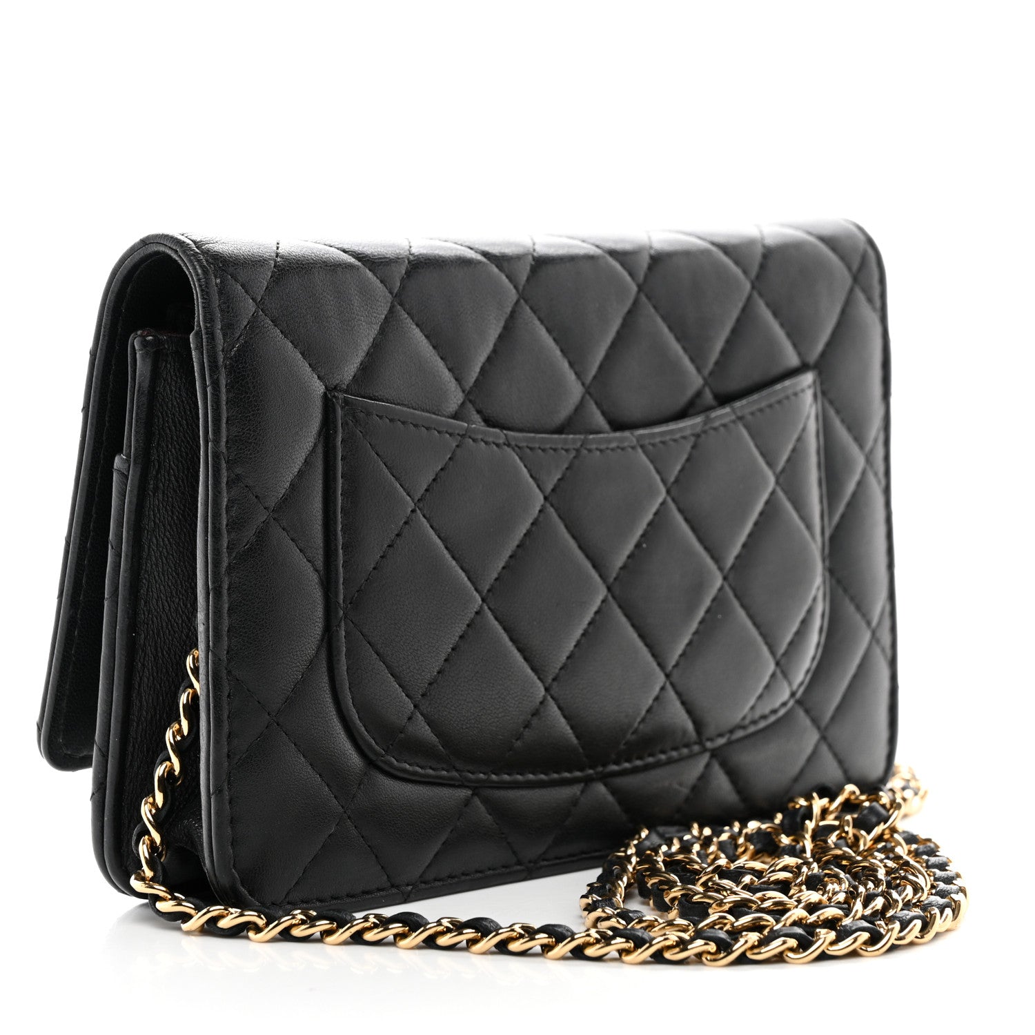 Chanel Lambskin Quilted Wallet On Chain WOC Black 3 of 11