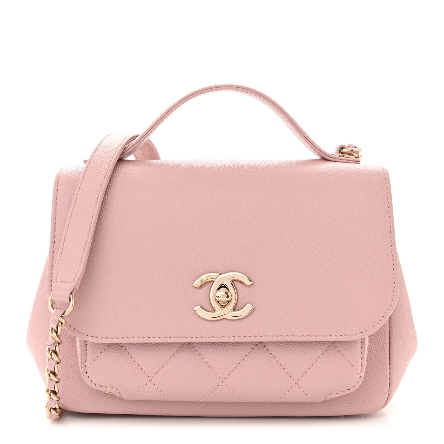 Caviar Quilted Small Business Affinity Flap Light Pink