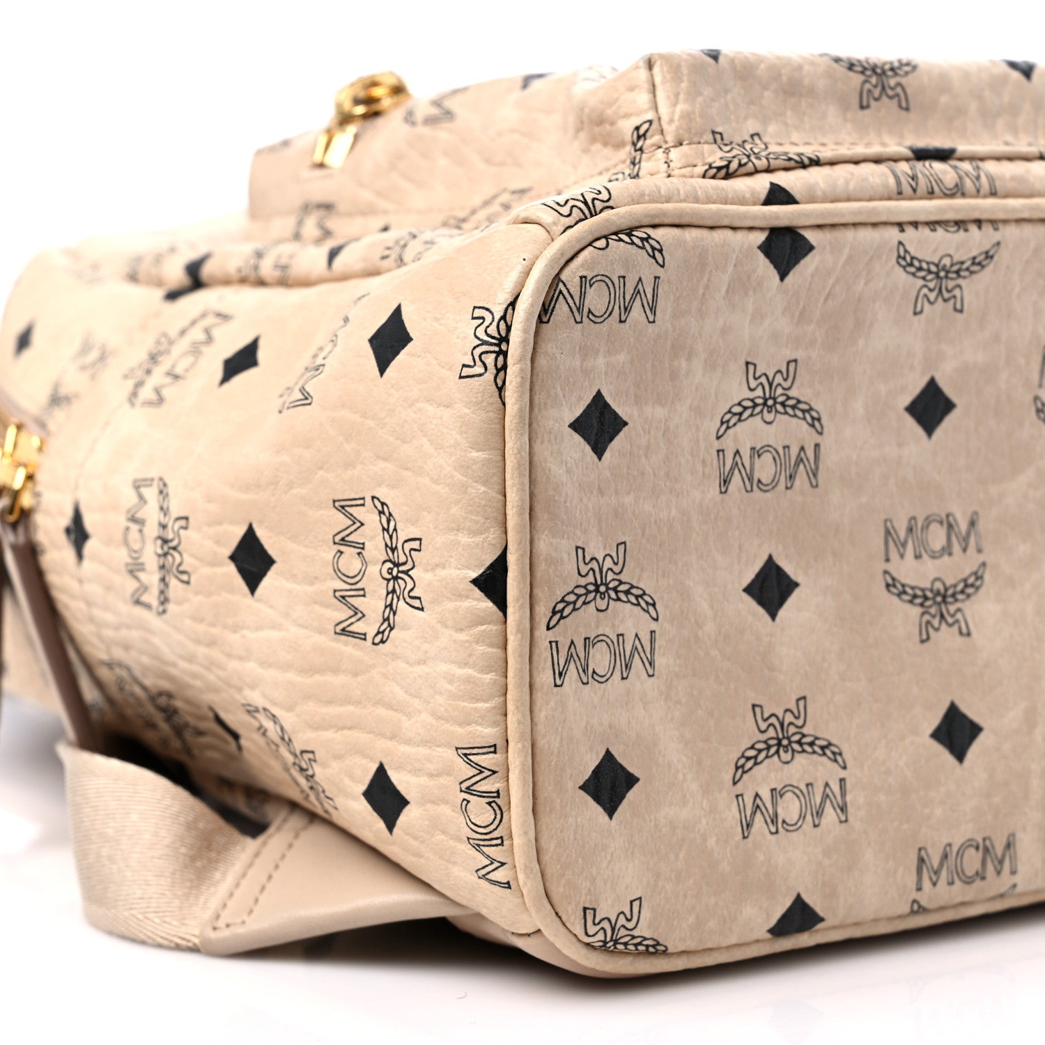 MCM Visetos Small Stark Rabbit Backpack Beige 7 of 11