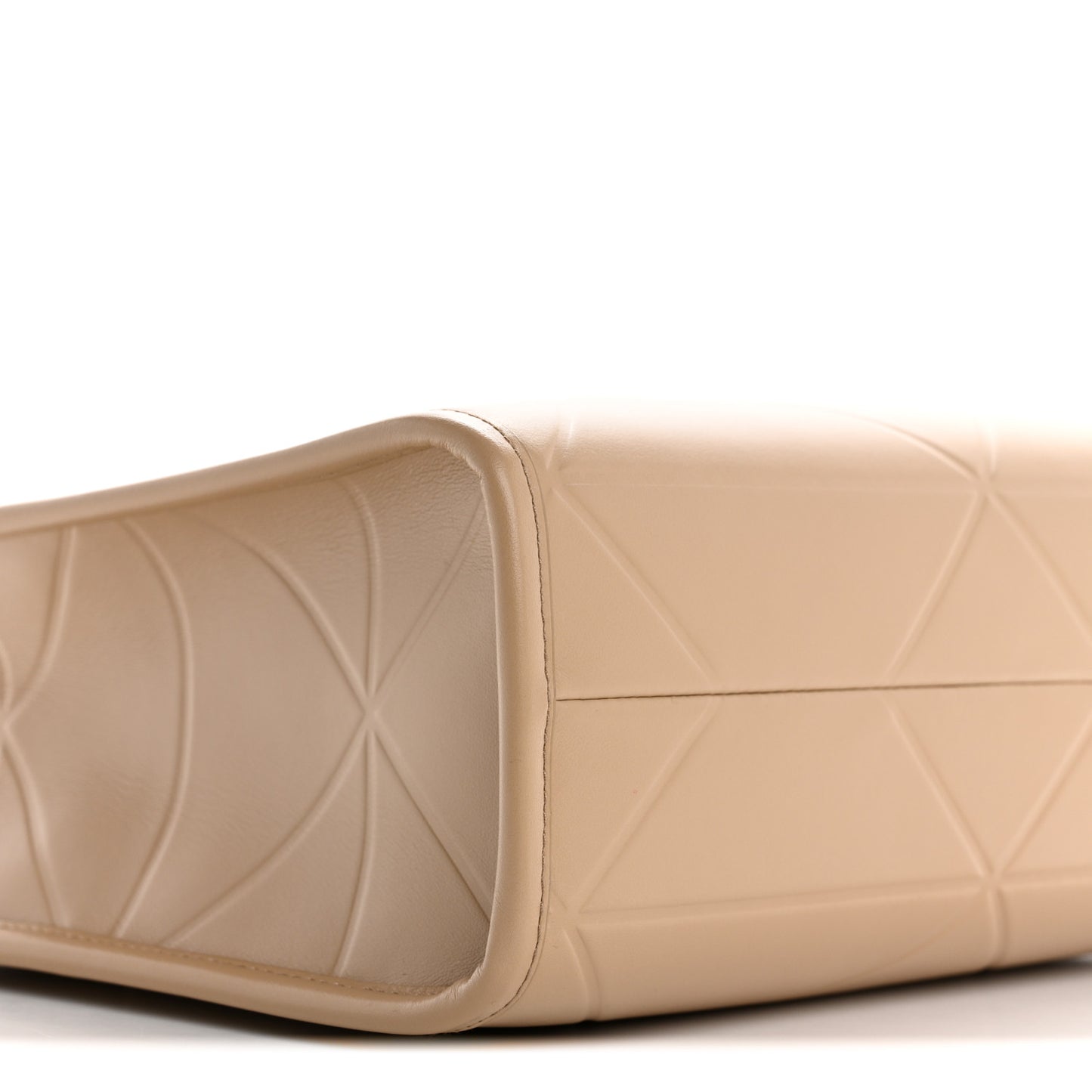 Soft Calfskin Triangolo Symbole Embossed Mini Tote Sabbia