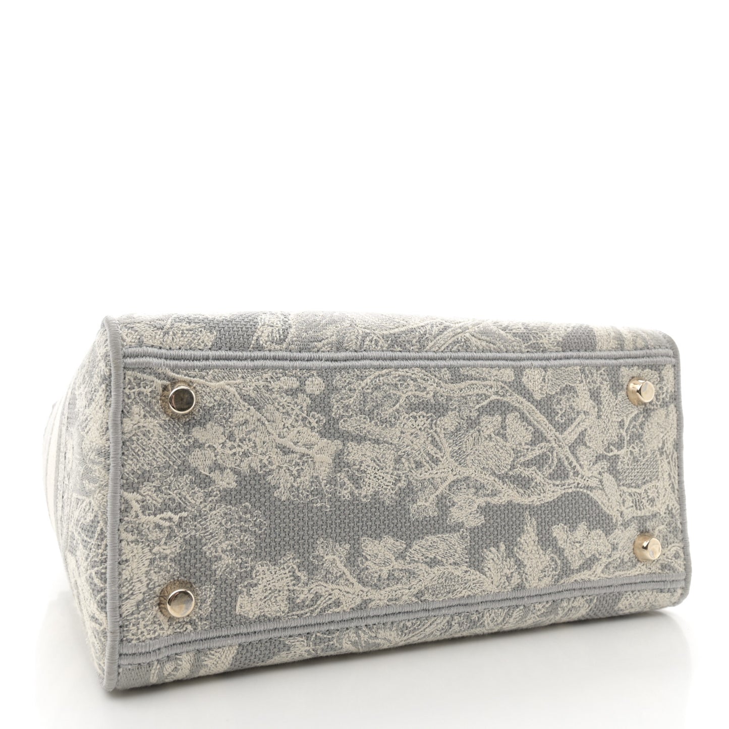 Canvas Toile De Jouy Reverse Embroidered Medium Lady D-Lite Gray