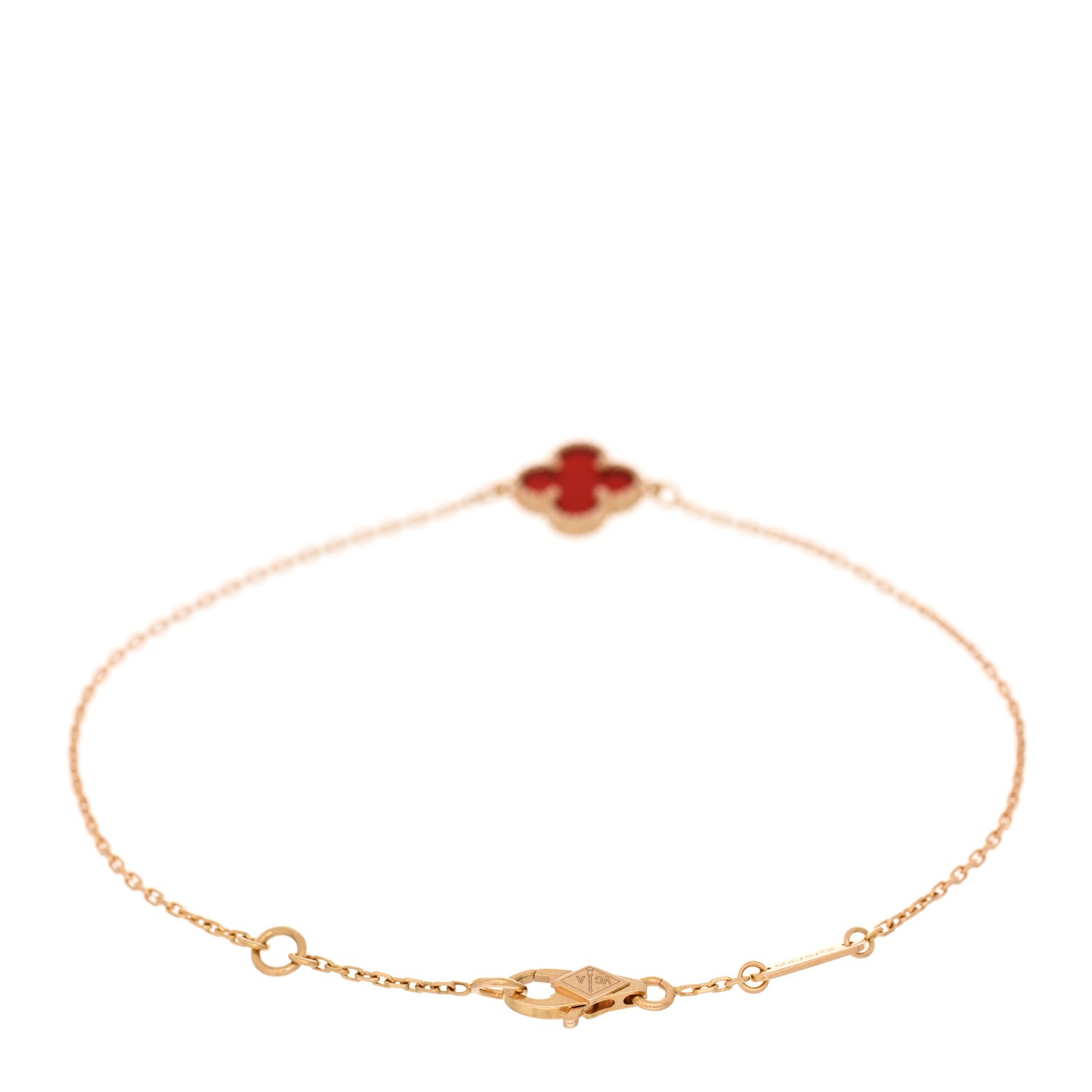 18K Rose Gold Carnelian Sweet Alhambra Bracelet