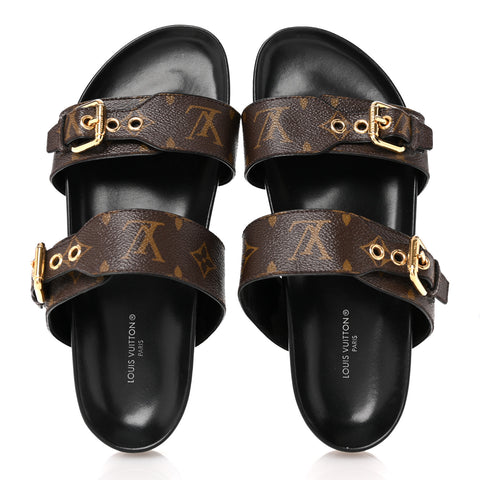 Monogram Bom Dia Mule Sandals 38 Black