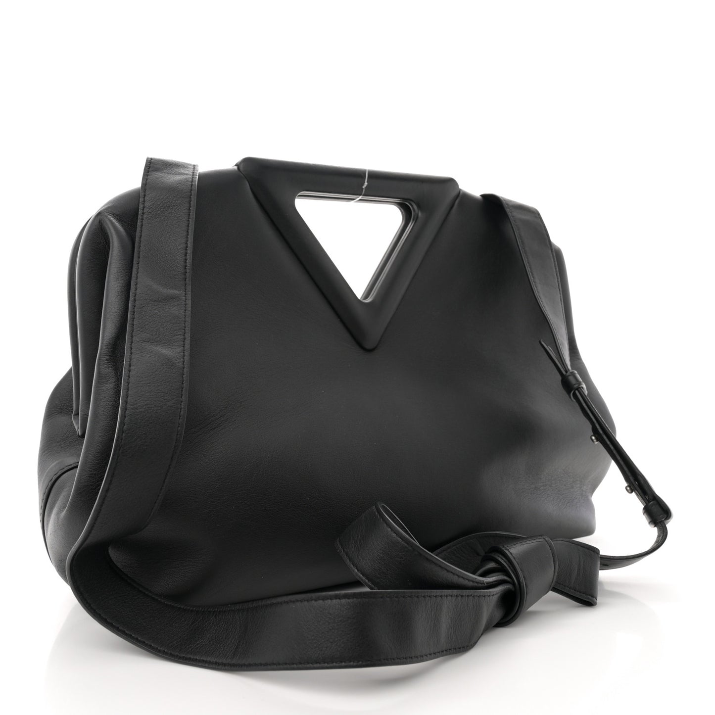 Calfskin Medium The Point Triangle Bag Black